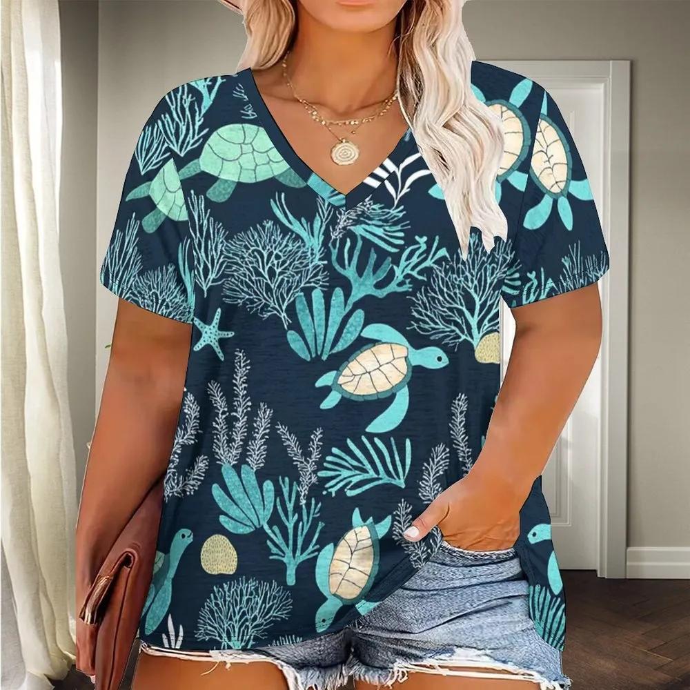 Casual Simple Women's V-neck Top Fashionable Short Sleeve Versatile Loose T-Shirts Women’s