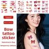 Pink Bowknot Ribbon Face Temporary Tattoos Waterproof Makeup Stickers  Party