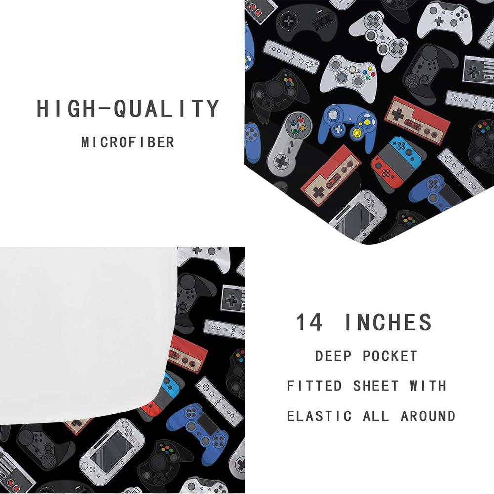Gamepad Pattern Mattress Three-Piece Digital Printing Mattress Bedding Set Adult Children