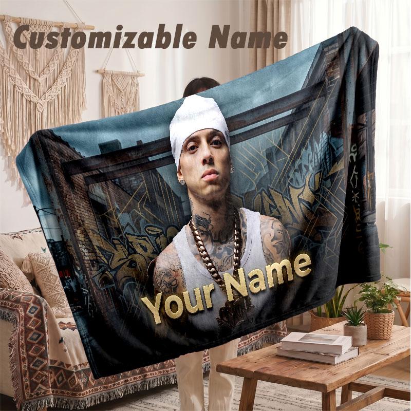 Custom Name Flannel Blanket,Central Cee Lightweight Warm Bed Blanket For Couch & Holiday Gift