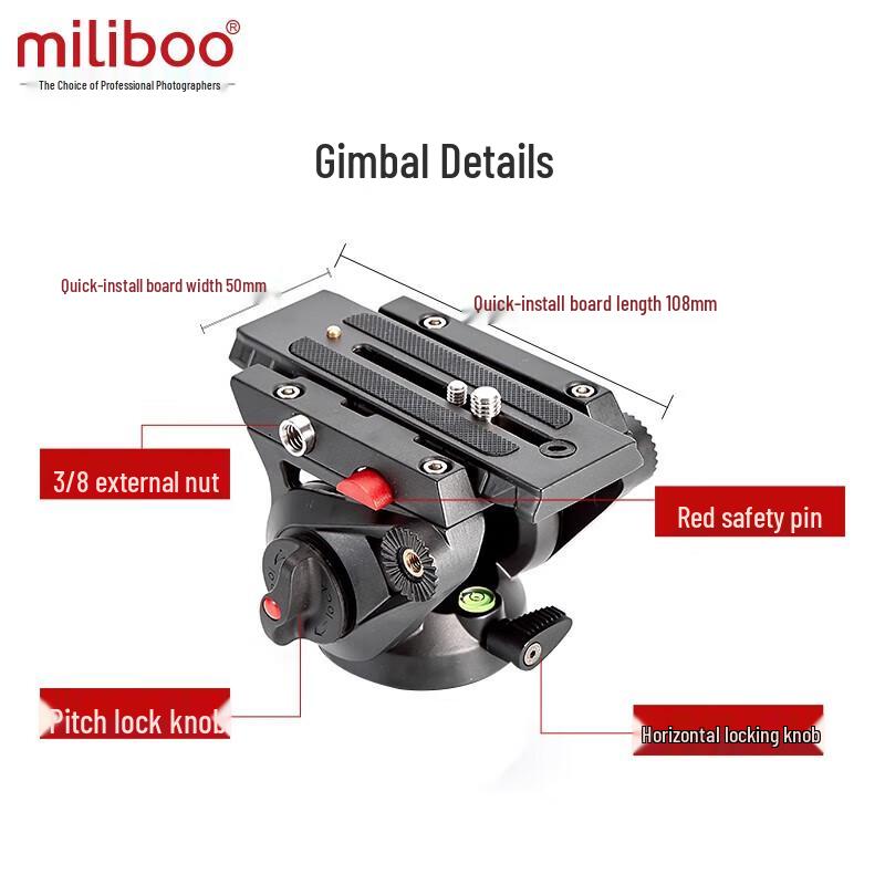 Miliboo MUFP Carbon Fiber Tripod with 801II Fluid Head