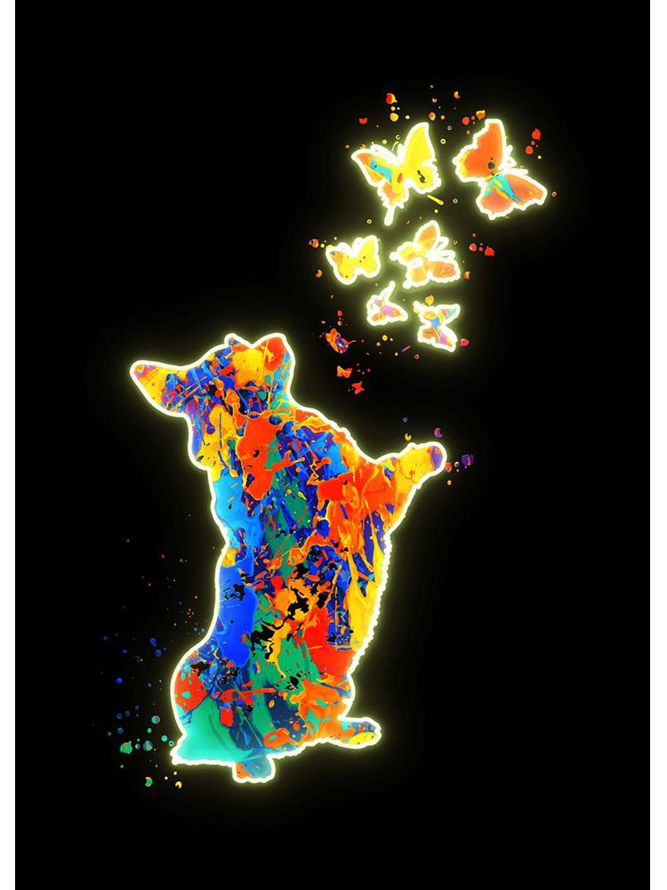 Neon-Design, niedliche Tiere, Poster, Leinwandgemälde, Flamingo, Hirsch, Giraffe, Katzen, Wand-Kunstdruck an der Wand, modernes Kinderzimmer-Dekor