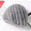 Mink Fur Hats For Women Fashion Ear Protection And Warm Natural Fur Knitted Hat Fluffy Fur Caps Ladies Black Fur Caps Winter Cap