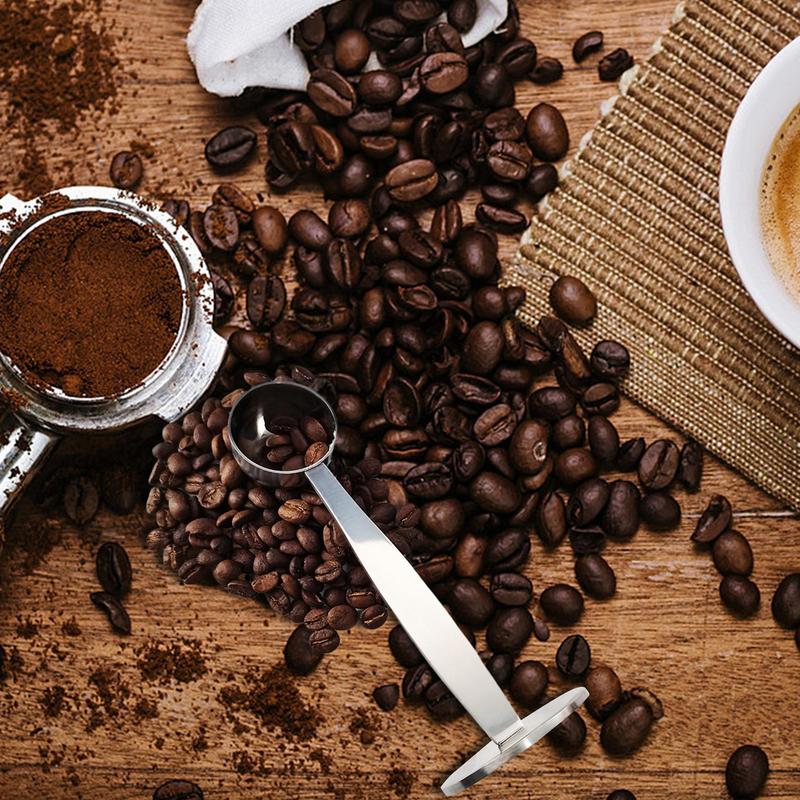 Coffee Spoon Stand Tamping Scoop Tools 2 In 1 Coffee Powder Tamper DualPurpose Coffee Scoop Coffee Bean Powder Long Hand Scoop