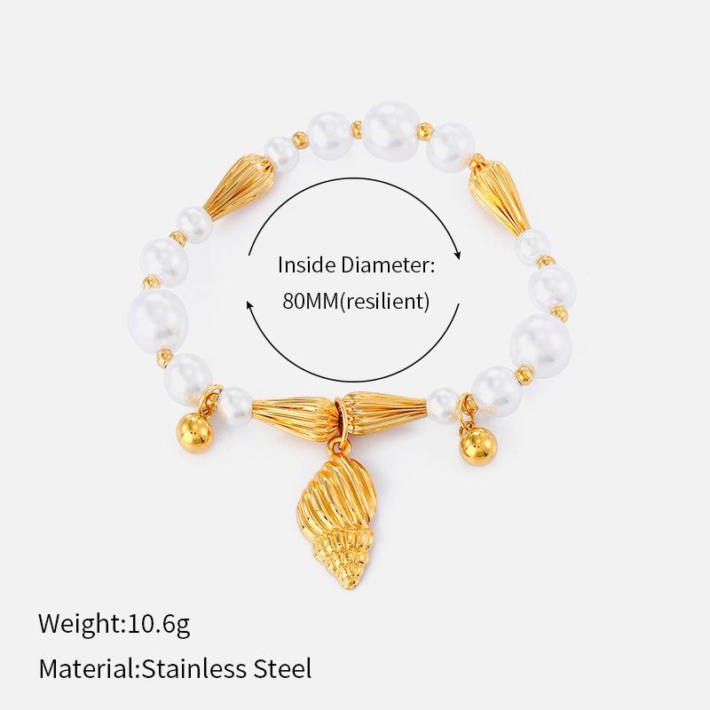 European And American Popular Ins Style Summer Sea Breeze Bracelet Women'S Simple Fashion Pearl String High-End Fashion Bracelet
