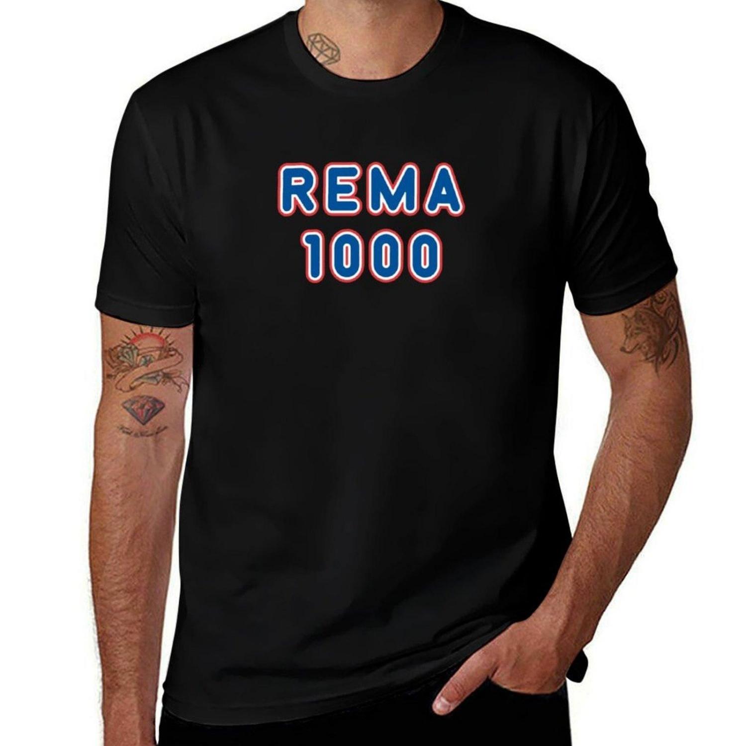 

REMA 1000 T-Shirt Cotton T Shirts High Quality T Shirt Man Plain T-Shirt XXXXXL чорний