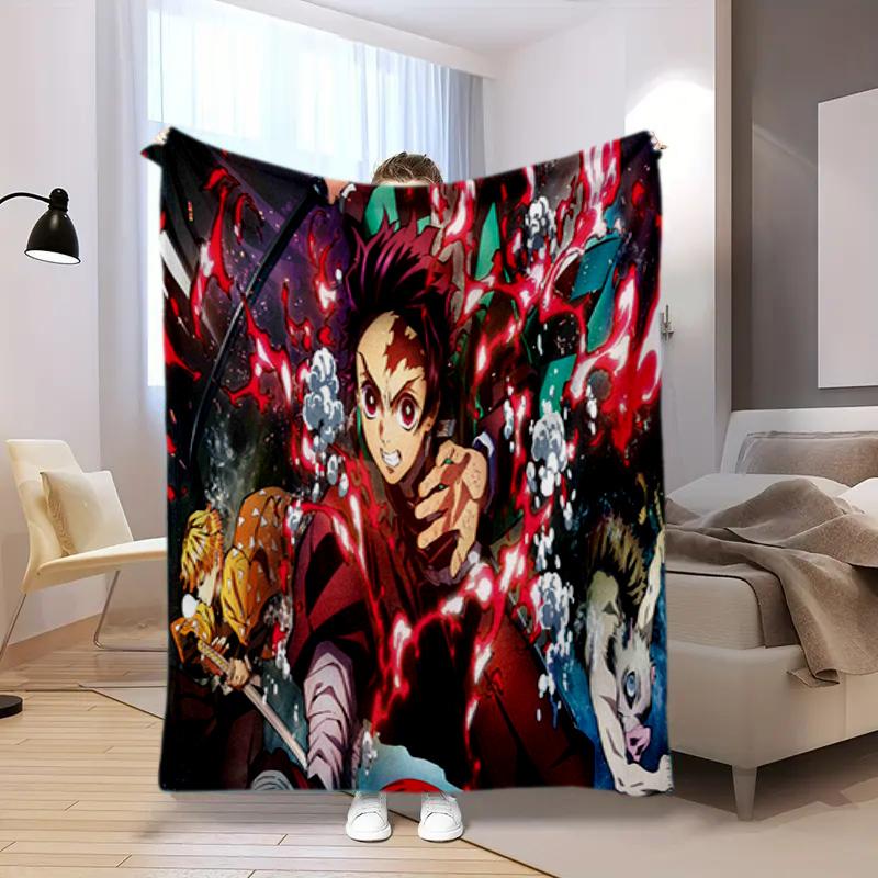 Japanese manga artist Koyoharu Gotouge's Demon Slayer blanket Soft and portable four season home bed, office travel, lunch break, warm blanket K24