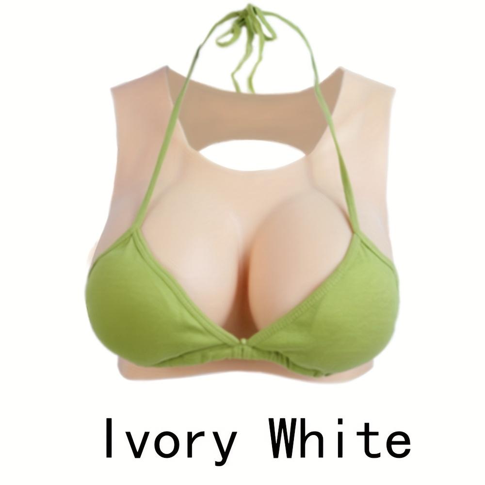 Silicone Fake Breast Plate  B/C/D/E/G Cup Round Neck Hollow  for Transgender People Crossdressers and Breast for Fashion and Comfort