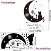 Black Moon Cat Wall Stickers Stars Home Bedroom Decor Peel and Stick Wall Art Removable Vinyl Decals for Room Beautification
