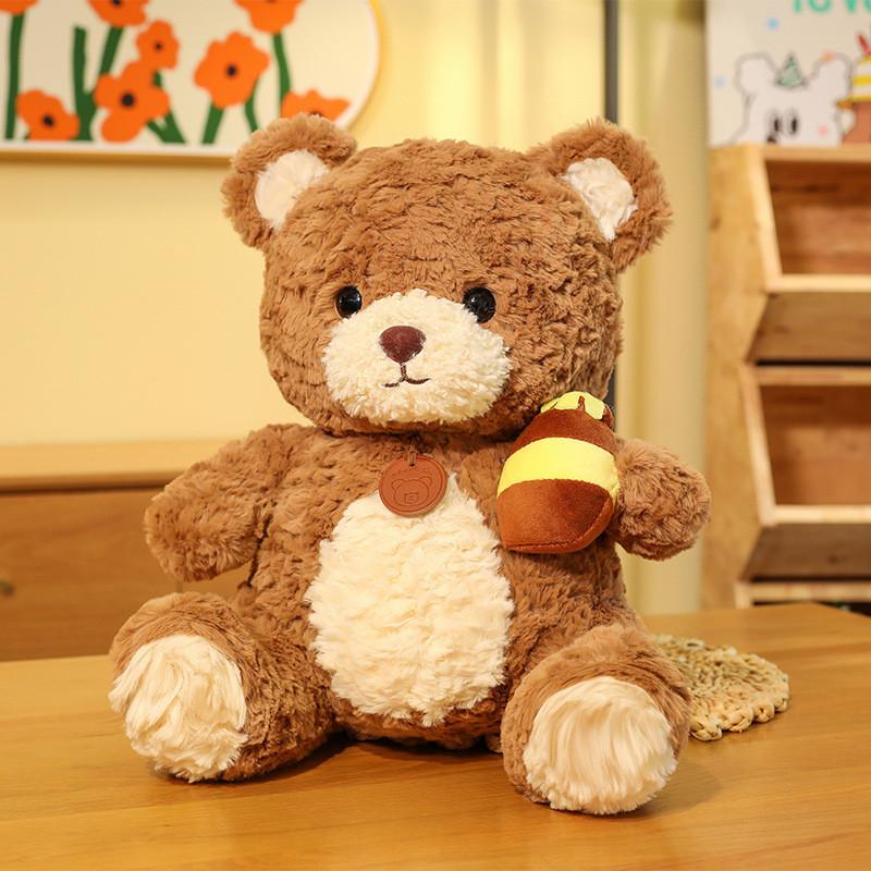 Honey Bee Pot Teddy Bear Plush Toy Cartoon Stuffed Doll Kids Gifts Birthday