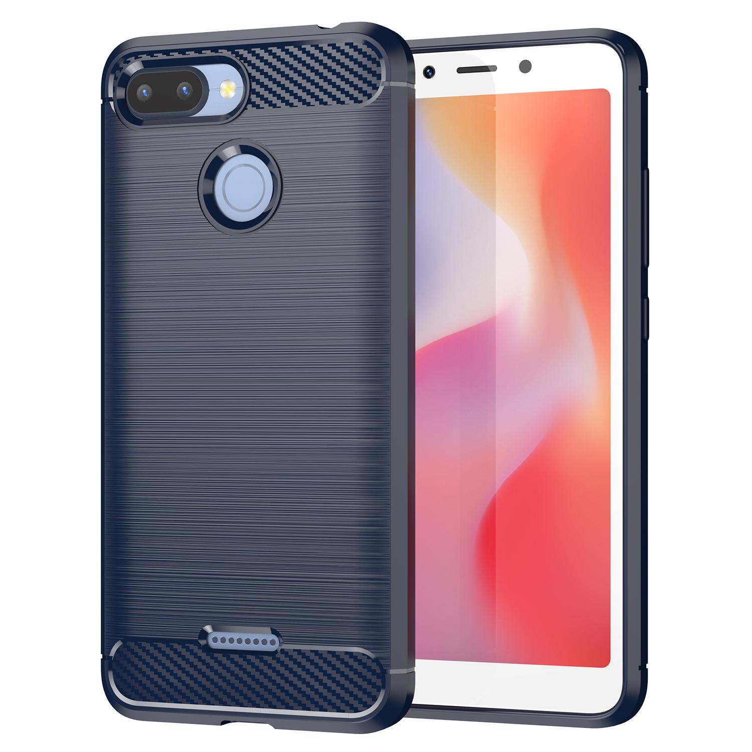 

Для xaomi redmi 6 6a 7 7a Чехол из углеродного волокна Чехол для xiaomi redmi 6 7 pro Противоударные чехлы для телефонов Прочный гибкий бампер-домик Redmi 6 синий