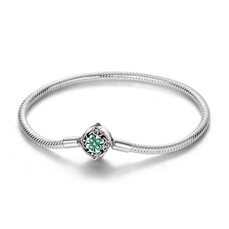 925 Silver Clover Butterfly Snowflake Bracelet Bracelet Fit Original Charm Bead DIY Design Jewelry Women