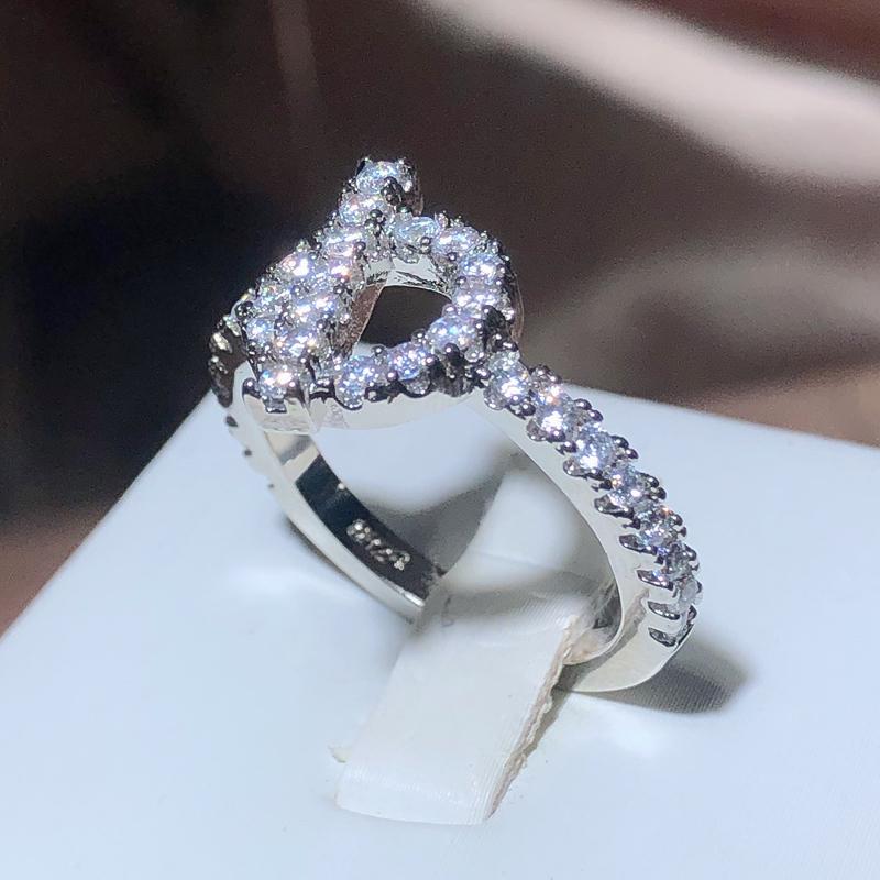 High Quality AAA Cubic Zirconia Rings Luxury Fashion Geometric Symbols Ring For Women Wedding Brand Jewelry Gifts
