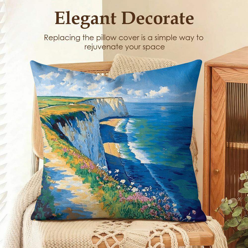 Art DDavid Hockney Cushion Cover Natural Linen Organic Fabric DoubleSided Printing Sofa Home Decor Gift Pillow Case