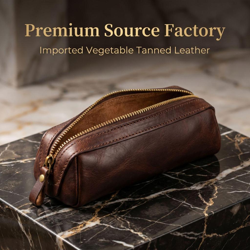 Retro Pleated Pencil Case & Coin Purse with Large Capacity and Hand-Painted European & American Design