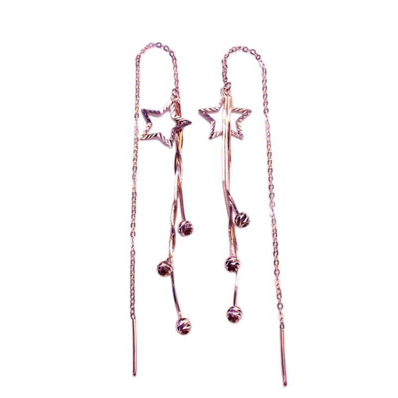 Color Gold-Plated Rose Gold Long Pentagram Snake Bone Fashion Foreign Purple Gold Earphone Female