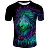 Cool Lion Graphics T Shirts Summer Fashion Short Sleeve 3D Animals Printed Mens T-shirts Casual Streetwear Oversized Tees Tops