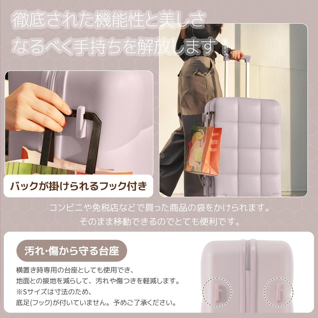 Farger og Liten med Krok Stille Dobbel TSA Søt og Stilig for og Forretningsreiser [BTM] [Ny Tilgjengelig] Håndbagasjekoffert, Ultralett,