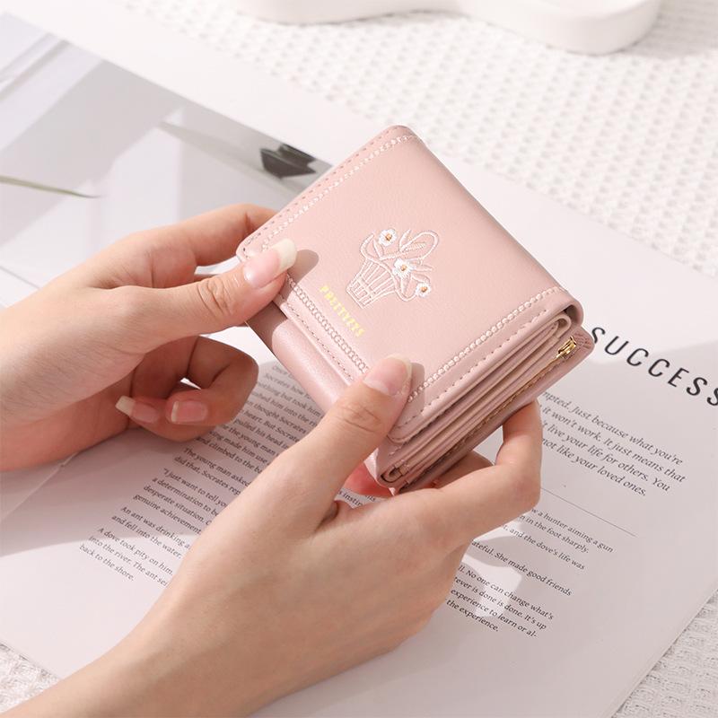 PU Printed Ins Multi Card Folding Women's Coin Wallet
