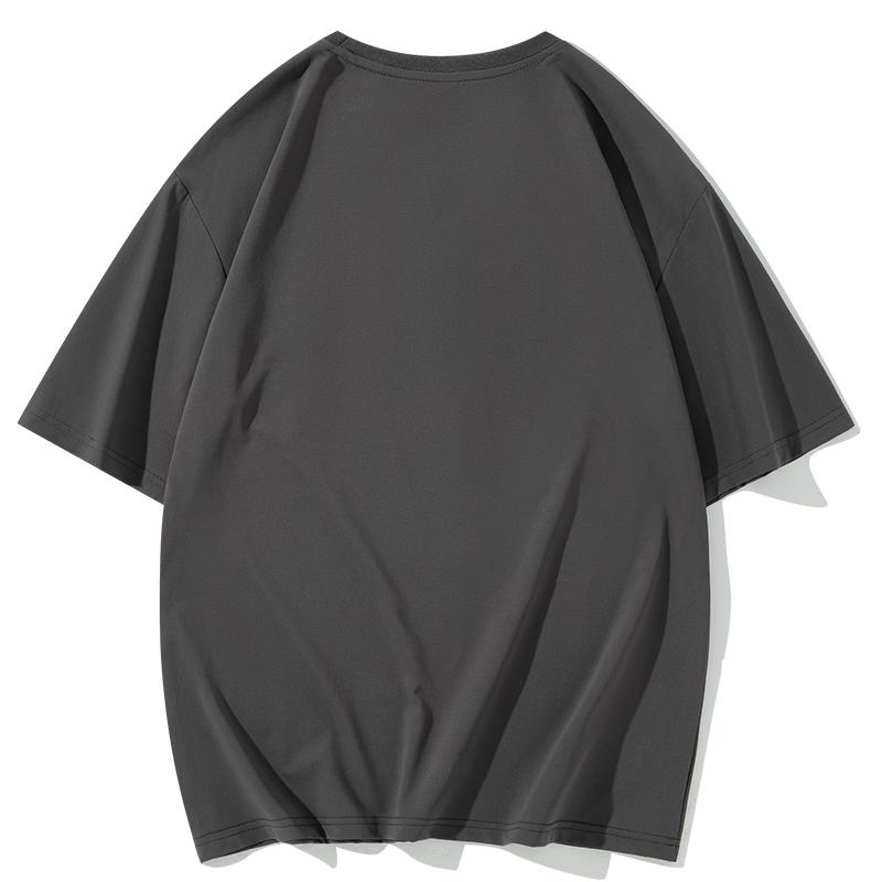 Men's Cool Silk Cotton Summer Trendy Brand Short-sleeved T-shirt Round Neck Bottom Shirt Teen Top