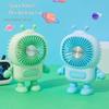 Creative Astronaut USB Rechargeable Mini Fan: High-Wind Portable Cartoon Handheld for Outdoor Use