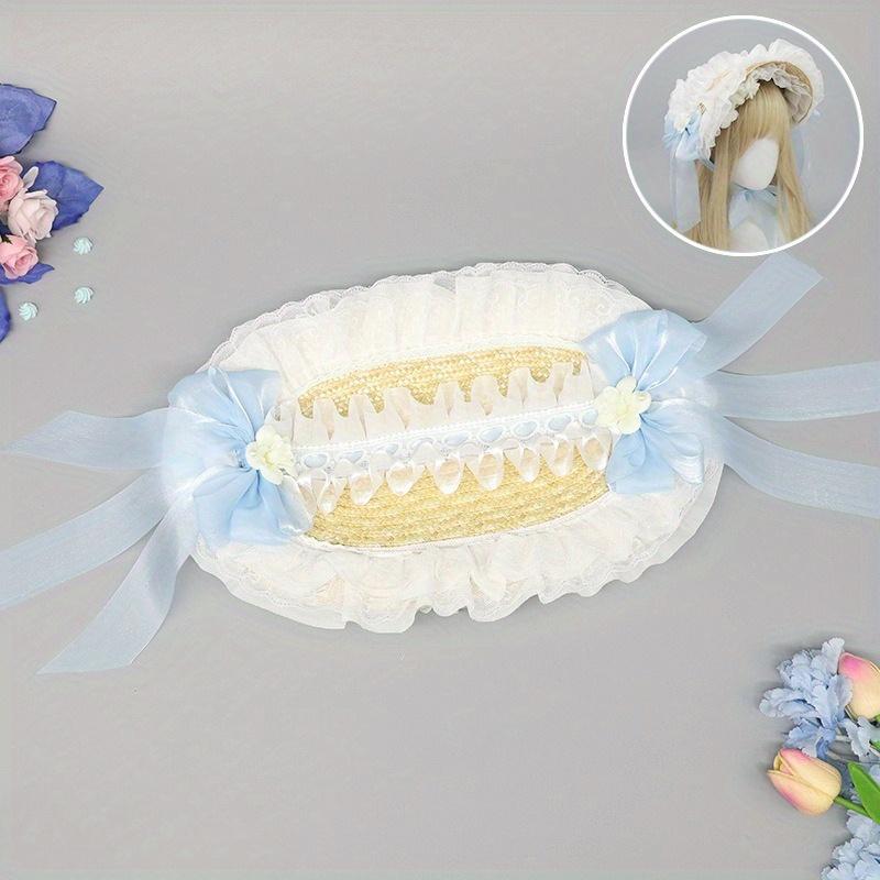 Hua Ling Handmade | Lolita Bonnet Straw Hat - Multi-color BNT Original Design, Rustic Lolita Style for Women