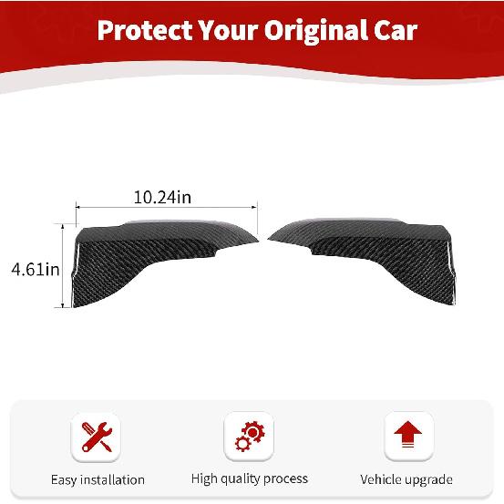 for Mustang Door Armrest Panel Trim Cover Fit for Ford Mustang 2015 up Black Carbon Fiber Interior Accessories 2pcs