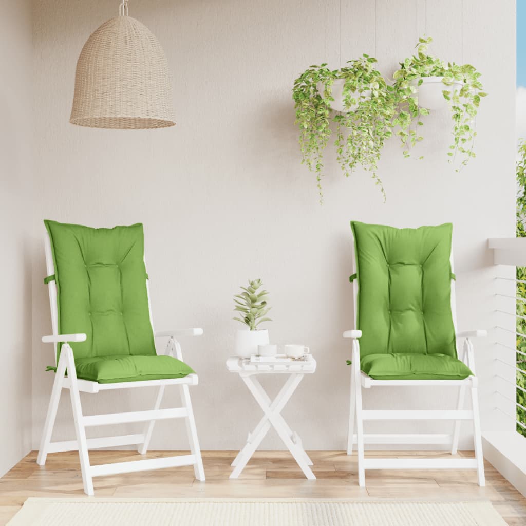 High Back Chair Cushions 2 Pcs. Melange Green 120x50x7 cm Fabric