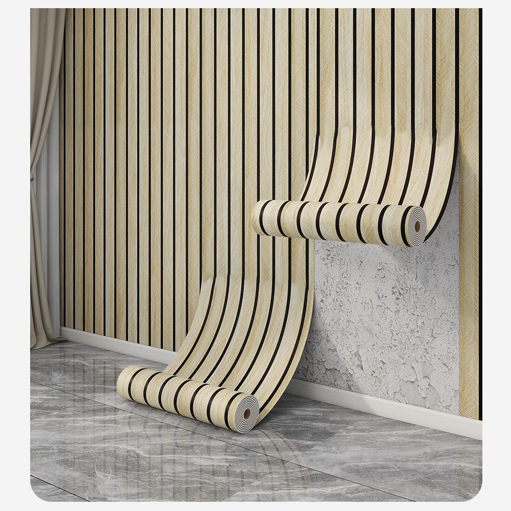 Thickened Faux Grille Self-Adhesive Fluted Panel Wallpaper Waterproof MoistureProof Home Accent Wall Renovation Sticker