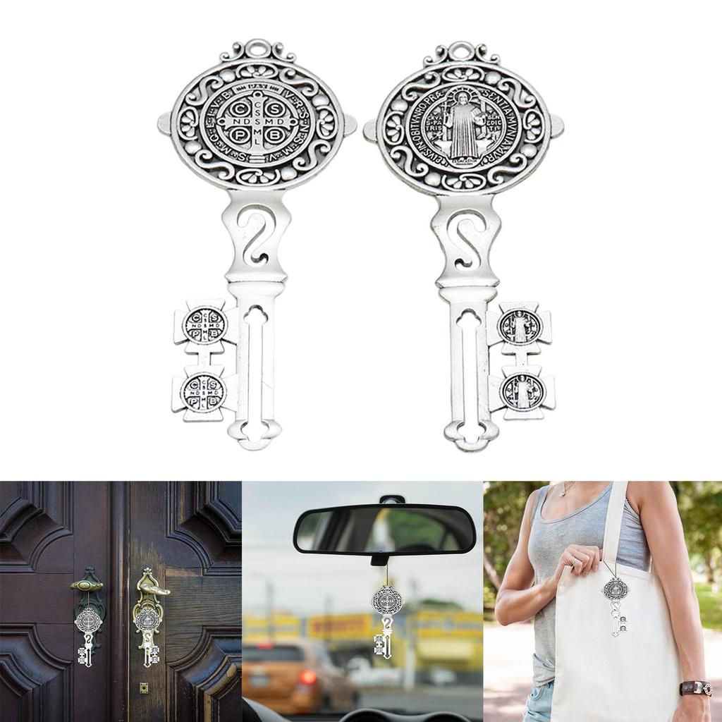 Set of 2 Religious Key Rack Wall Mount for Believers Easy Installation Hanging Pendant Stylish Home Door Adornment