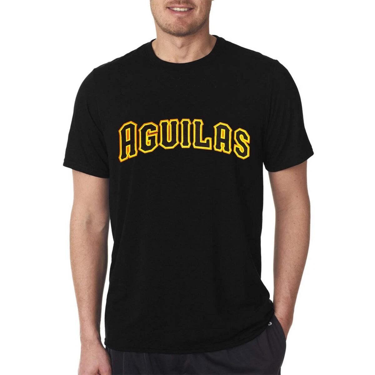 Aguilas Black T shirt with Separate Letters Logo XL