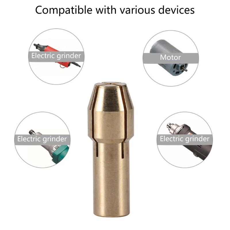 Brass Collets Chuck Strong Brass Collets Adapters Electric Grinding Chuck for Rotary Tool & Power Drills Under 4.8mm