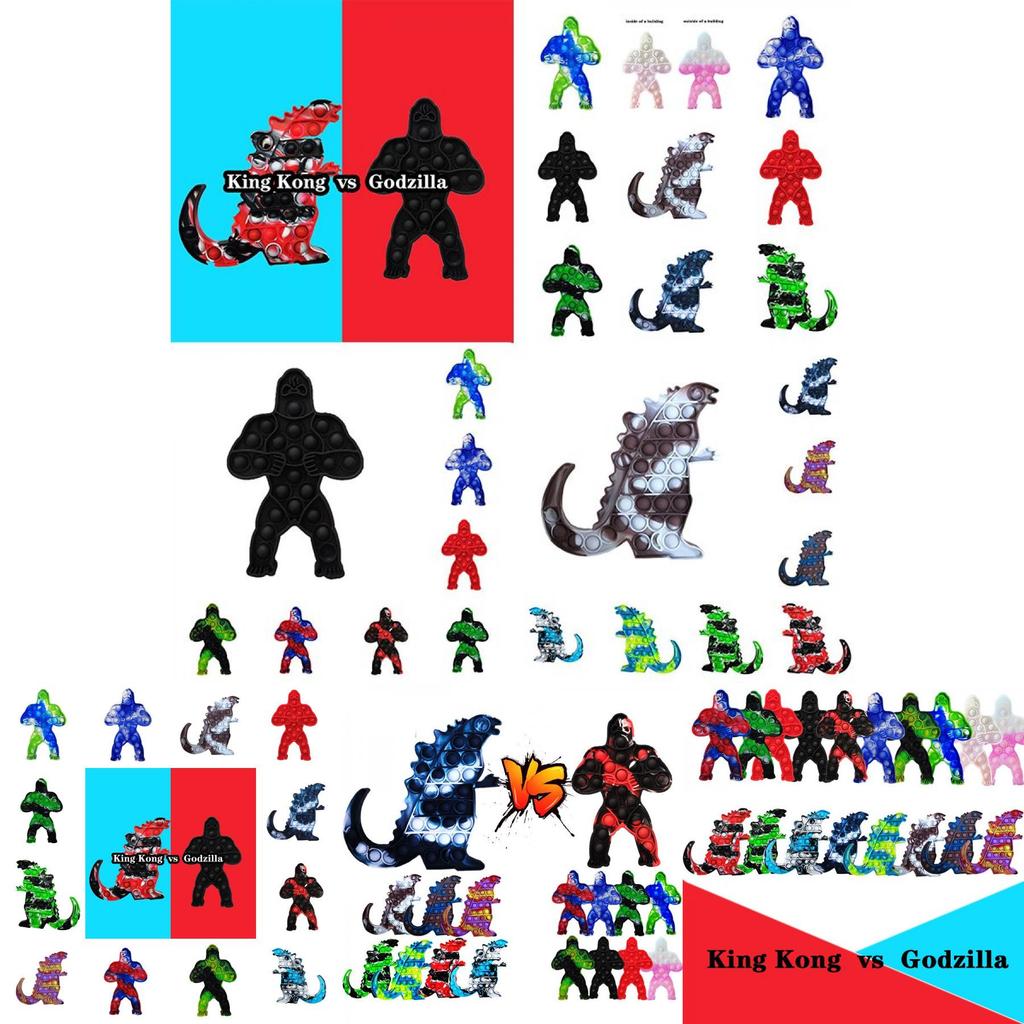 Godzilla Exterminador Pioneiro Rei Kong Colorido Brinquedo de Descompressão Para Alívio de Estresse
