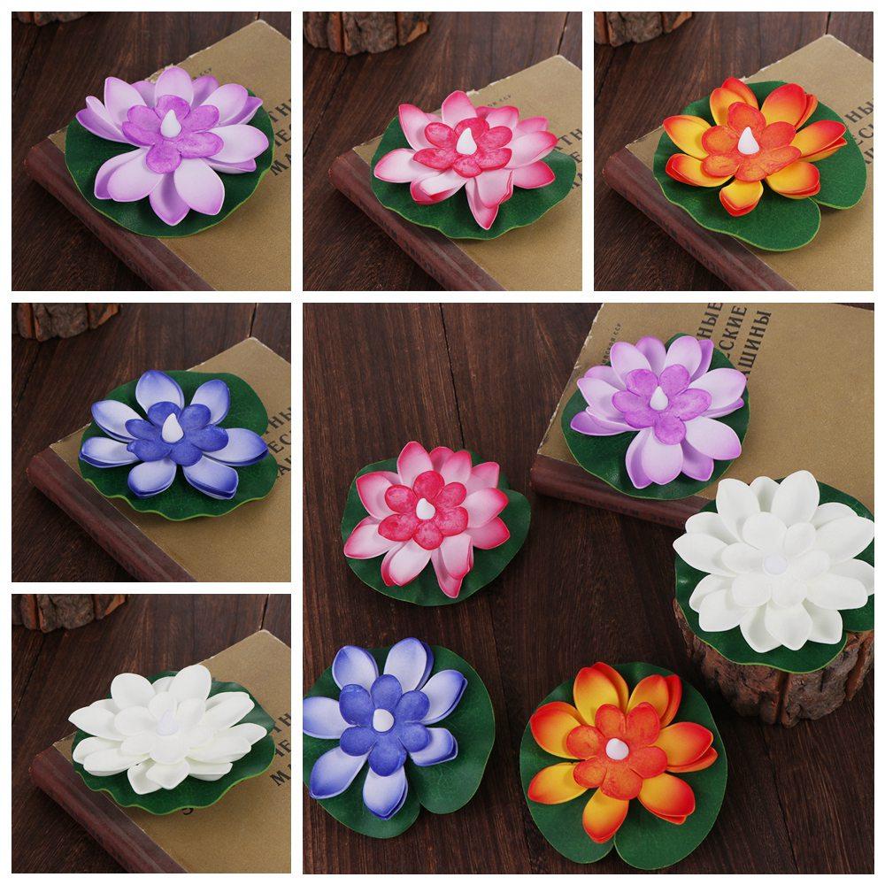 Wasserdichte Schwimmende Wasserkübel Lotuslampe Schwimmende Induktions-Lotus-Wunschlampe Garten