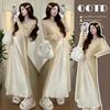 Spring 2026 Elegant Maternity Sling Dress & Cardigan Set