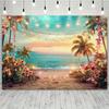 Hawaiianische Party-Wandteppich Tropischer Strand Pool Feiern Festival Dekoration Palmenblumen Wandteppich Wandbehang Kulisse Dekoration