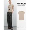 Za2025 Summer New Women Clothes Simple Round Neck Knitted Wooden Ear Short Sleeve T-shirt Top 06298199 806