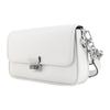 Bradshaw Solid Color Simple Flip Commuter Chain Cowhide Baguette Armpit Shoulder Bag Women's Pure White