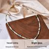 Stainless Steel & Natural Stone Beaded Necklace for Women - High-End, Non-Fading, Light Luxury Clavicle Chain