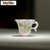 2pc/lot Hand-painted Japanese Flower Mouth Ear Lifting Teacup Zen Tea Bowl Mug Tea-tasting Fragrance Cup Chazhan Master Cup 55ml