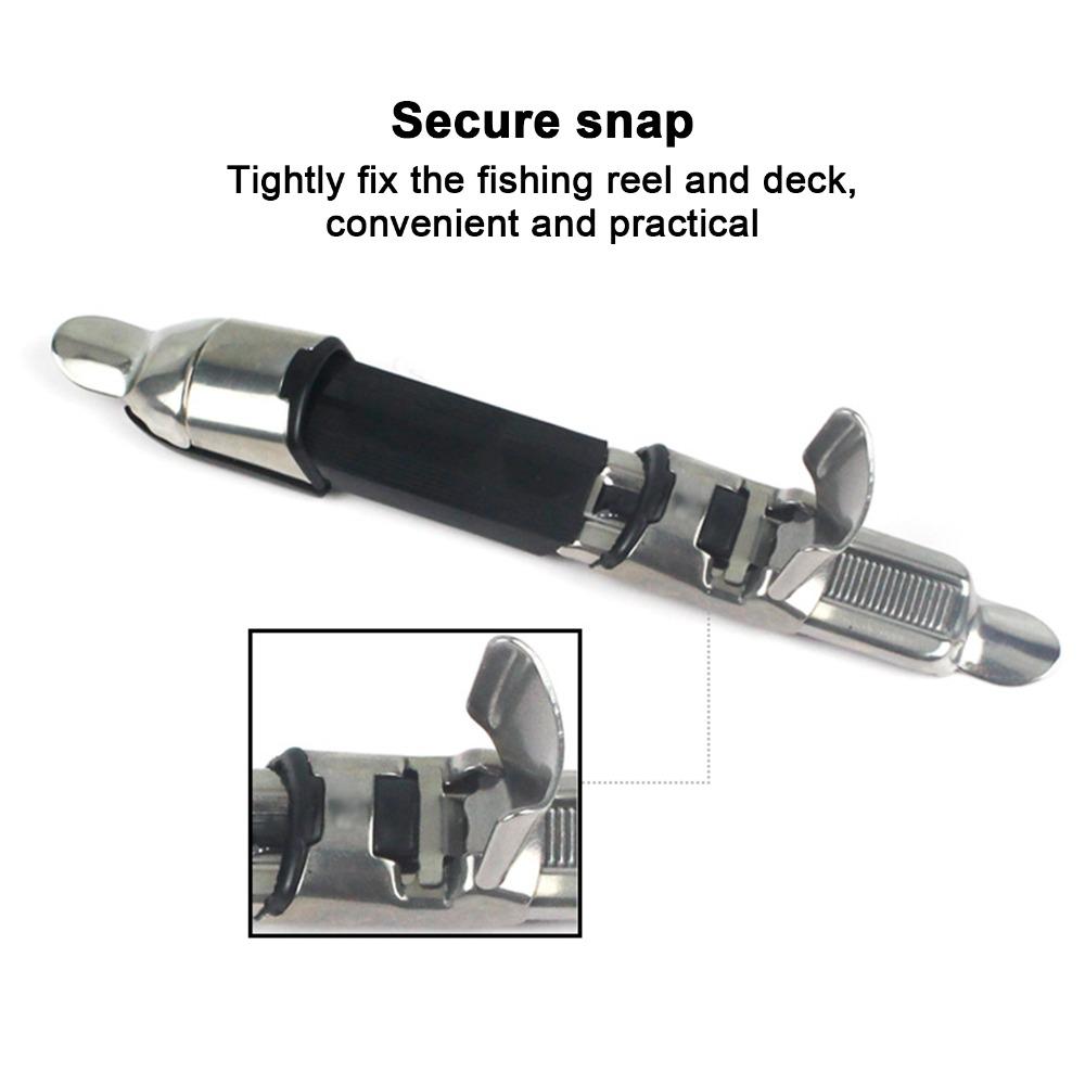 5PCS Stainless Steel Fishing Pole Wheel Seat with Rubber Pad Lightweight Fishing Reel Seat Reel Seat Deck Outdoor Fishing