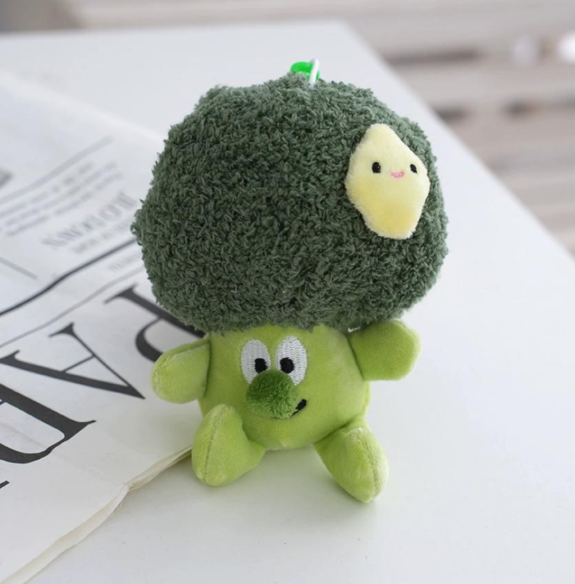 10cm Cartoon Broccoli Vegetable Plush toys Vegetable Doll Bag Keychain