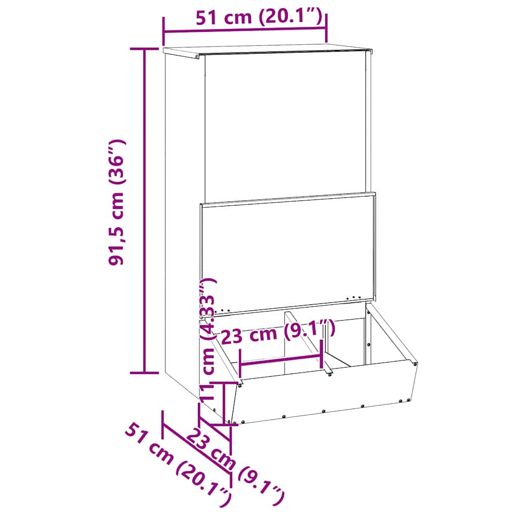 Pig Feeder Olive Green 55 X 51 X 91.5 Cm