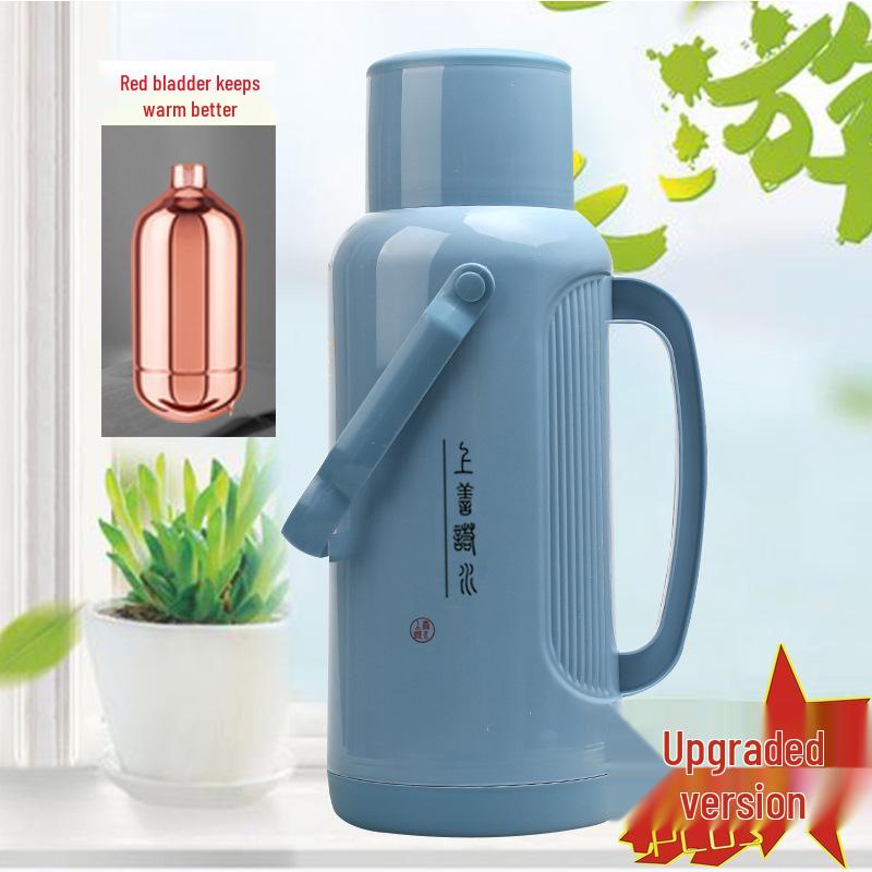 Leather-Covered Glass Liner Thermos Bottle for Dorms - Keeps Water Hot