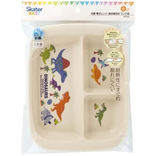 SKATER Baby Tableware Lunch Plate for Children Antibacterial Plastic 470ml Dinosaur Picture XP7AG-A