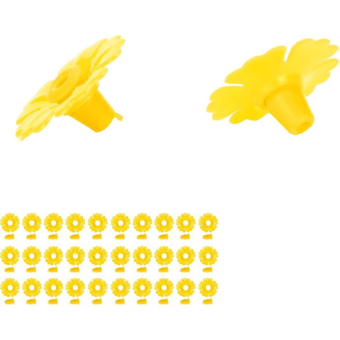 Feeding Port Replacement Parts, Hummingbird Feeder Flowers Bright Colors Attractive 30 Set for Outdoor(Yellow)