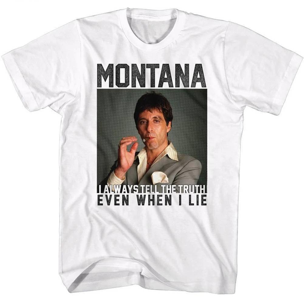Scarface Montana White TShirt Summer Unisexs and Womens Loose and Breathable Cotton Tshirt S