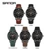 Sanda Waterproof Six-Hand Quartz Wristwatch, Luminous Hands, Unisex for Business and Casual Wear