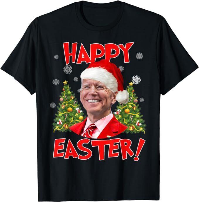 Joe Biden Santa Confused Happy Easter Funny Ugly Christmas T-Shirt Unisex T-Shirt XXXXL