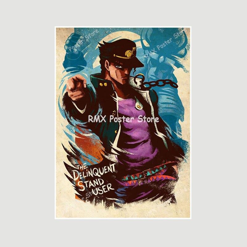 

One Punch Man JoJo s Bizarre Adventure Art Painting Картинки для бара Кафе Домашний декор Белая бумага Украшение комнаты Аниме Плакаты 42x30cm